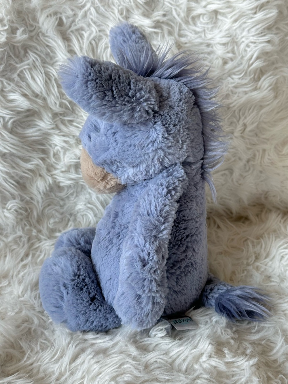 Jellycat retired Bashful Donkey blue gray stuffed animal plush - Picture 4 of 9